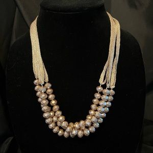 Rose gold layered beaded necklace